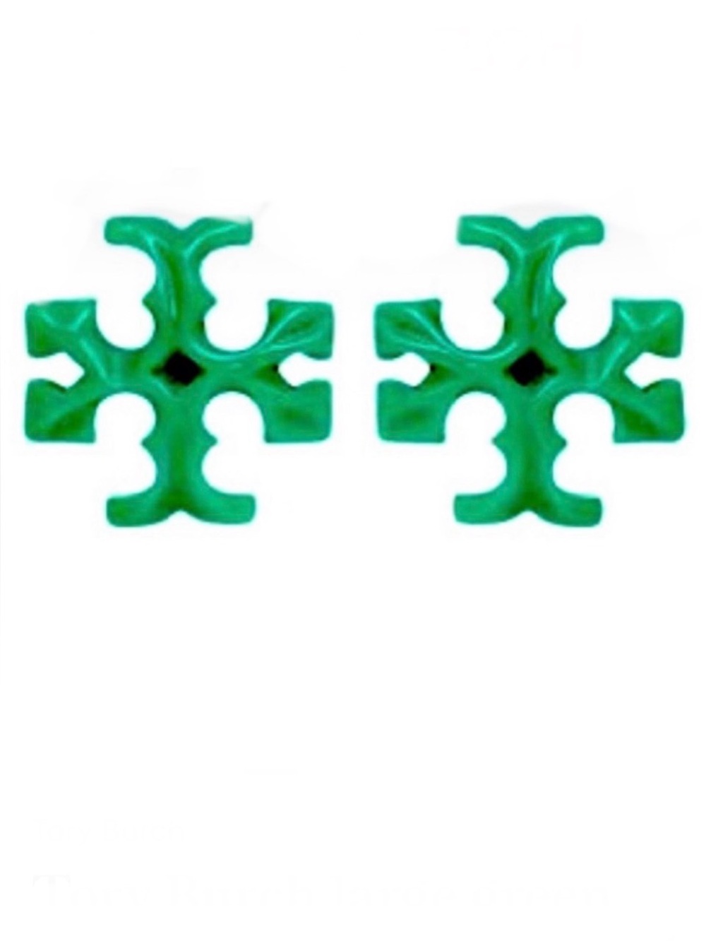 Tory Burch oversized green logo earrings